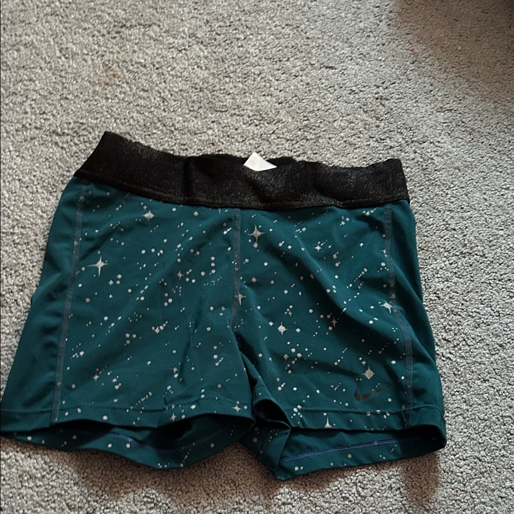 Nike Women's Athletic Shorts in Teal and Black